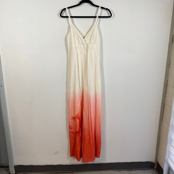 Tori Richard White Coral Ombre Sleeveless Floral Print Maxi Dress Size 8 - Picture 2 of 15